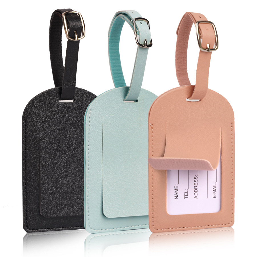 Travel Accessories Name - 여성 남성 수하물 태그 PU 가죽
