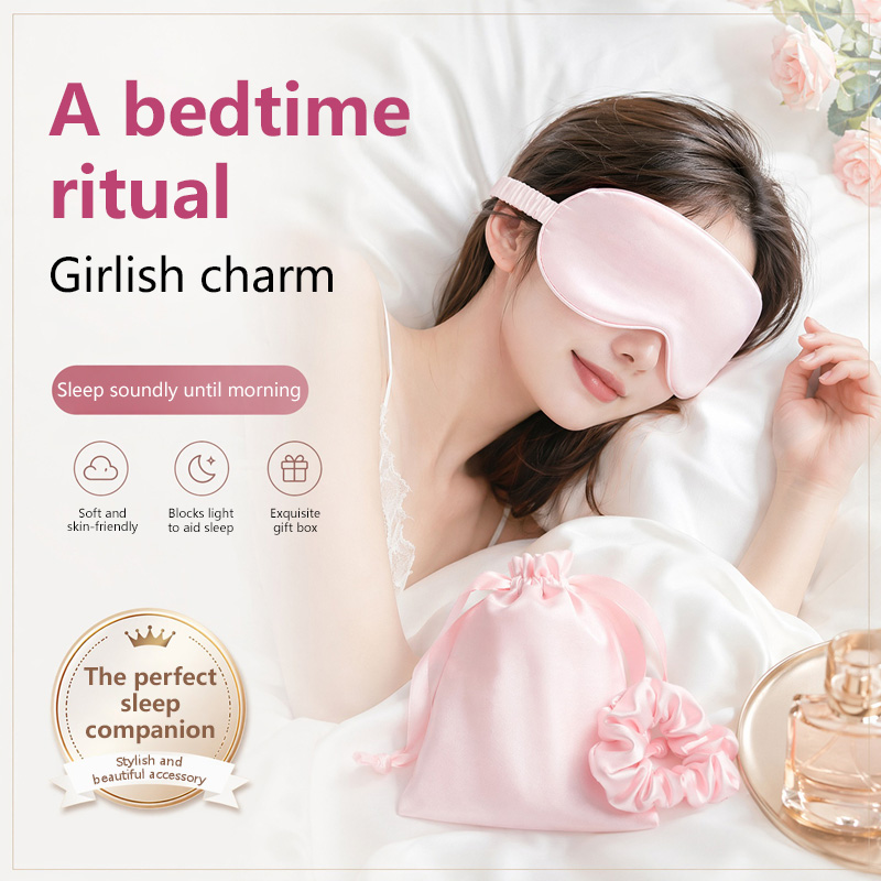 Eye Mask Sleep Travel - 양면 실크 수면 안대 빛 차단
