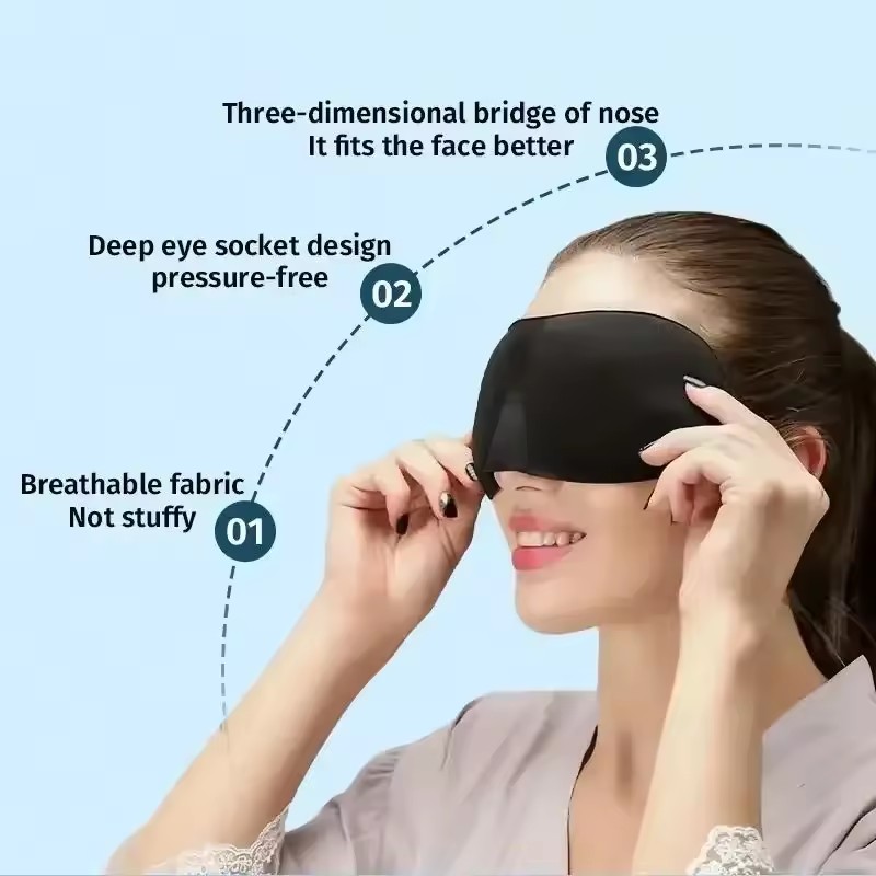 Eye Mask Sleep Travel - 측면 수면용 수면 마스크 1팩, 블랙아웃