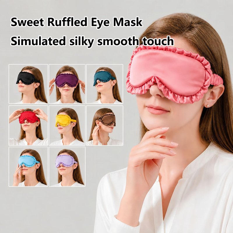 Eye Mask Sleep Travel - 패션 솔리드 인조 실크 아이 마스크,