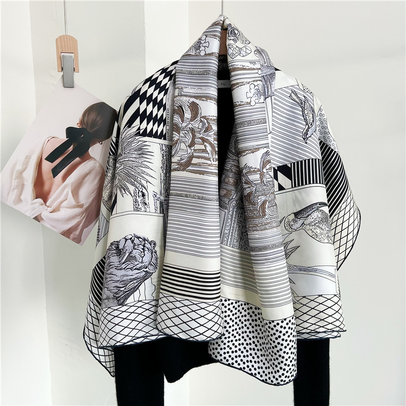 Travel Accessories Neck - 대형 실크 스카프 브랜드 디자이너 손으로