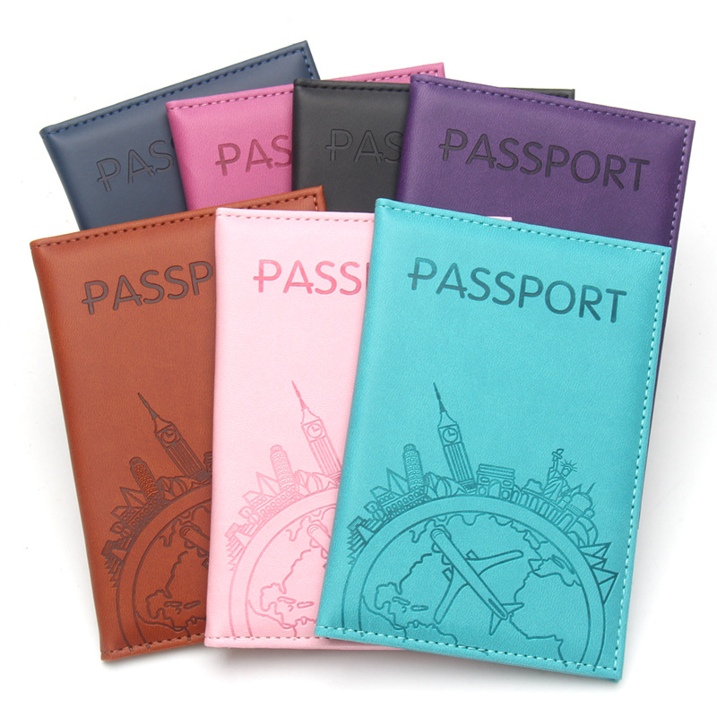 Travel Accessories On Plane - 글로벌 플라이트 프린트 여권 케이스 가죽
