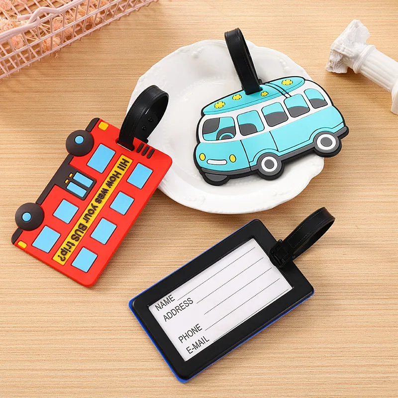Travel Accessories Name - 귀여운 만화 자동차 PVC 실리콘 수하물
