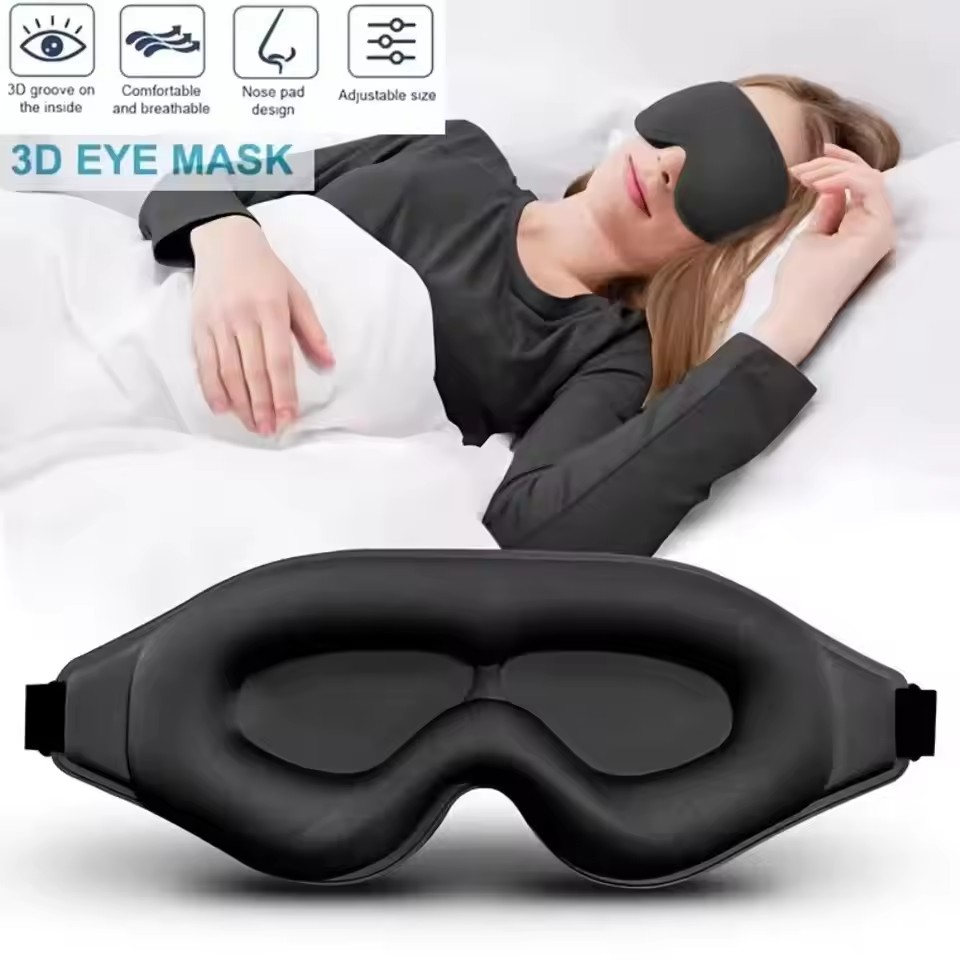 Eye Mask Sleep Travel - 3D 아이 마스크, 코 패드가 있는