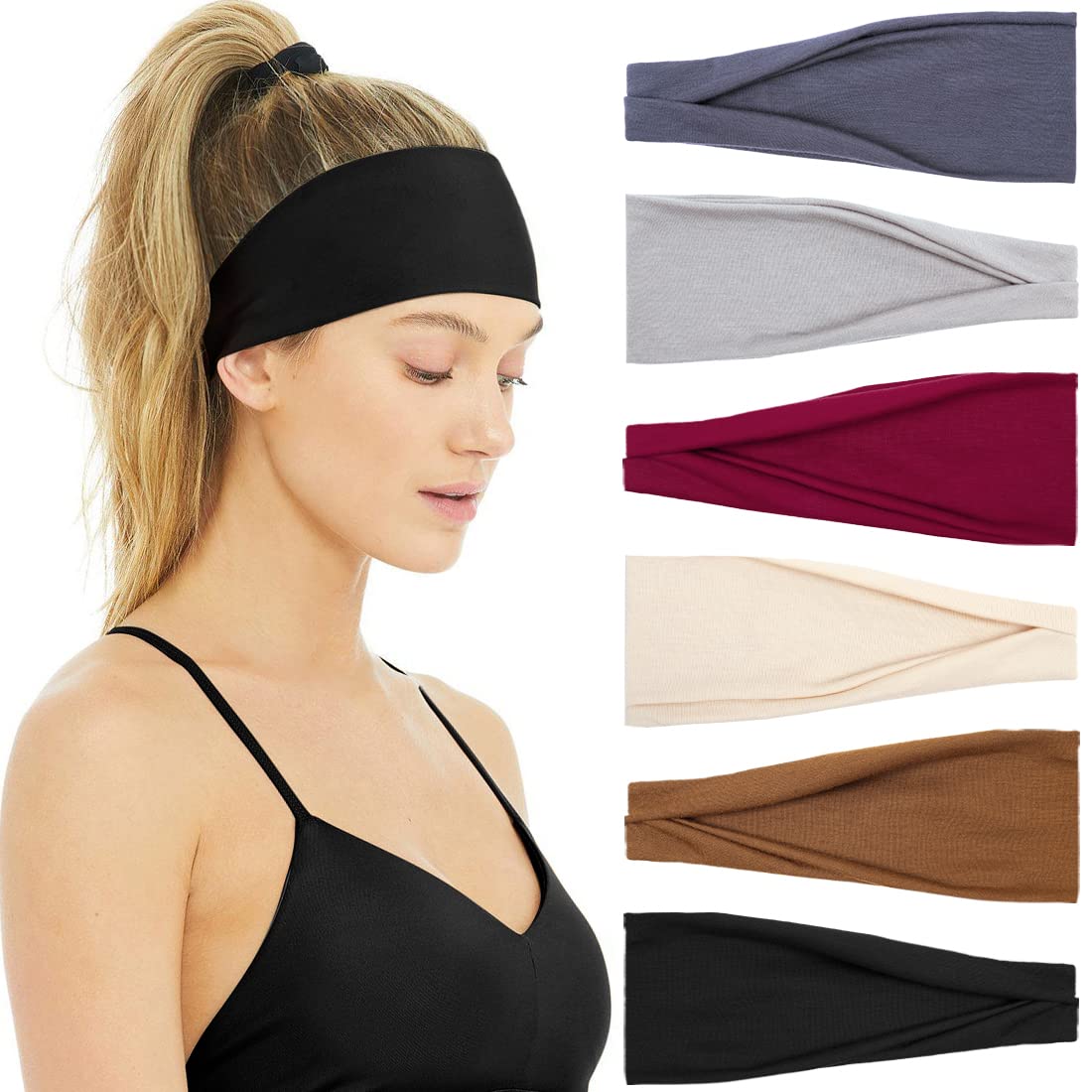 Travel Yoga Accessories - 여성용 미끄럼 방지 땀 헤어밴드, 부드러운