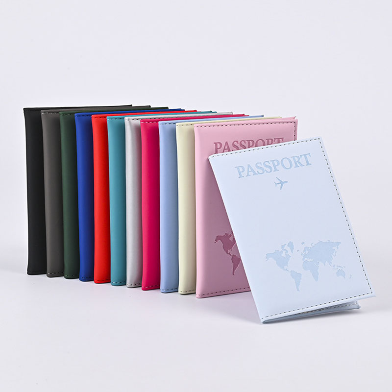 Travel Accessories On Plane - 연인 세계지도 여권 커버 핫 스탬핑