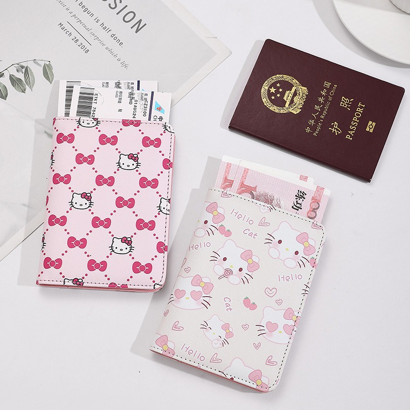 Travel Accessories On Plane - 헬로 키티 여성 여권 커버 PU