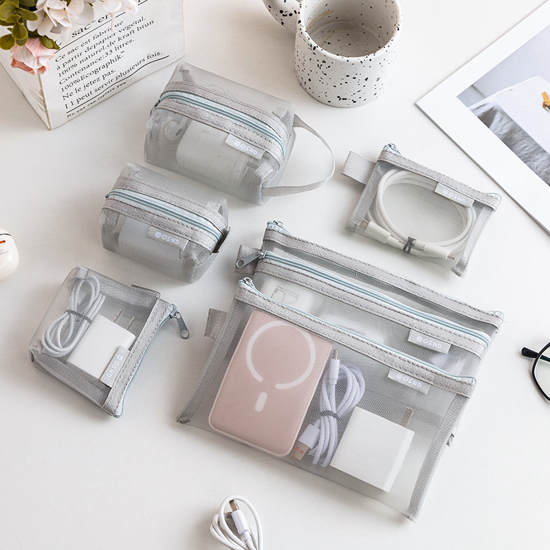 투명 메쉬 데이터 케이블 보관 가방 데스크탑 보관 가방 - Cable Organizer Travel 리뷰 및 가격