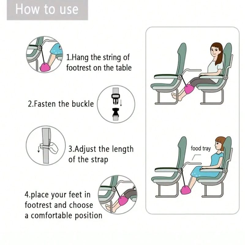 비행기 여행을위한 휴대용 조절 가능한 발판 해먹 긴 비 - Travel Accessories In Train 리뷰 및 가격