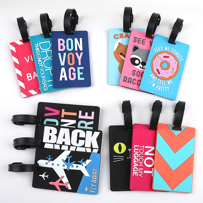 1pc 만화 동물 PVC 수하물 태그 여성 남성 휴일  - Travel Accessories Name 리뷰 및 가격