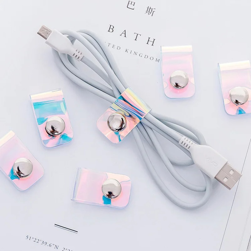 5개 INS 레이저 PVC 스타랩 데이터 케이블 정리함 - Cable Organizer Travel 리뷰 및 가격