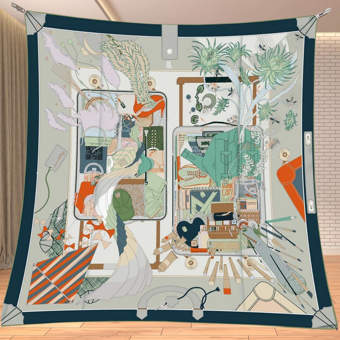 90cm 트윌 실크 느낌의 사각 스카프, 말 여행 판타 - Travel Accessories Neck 리뷰 및 가격