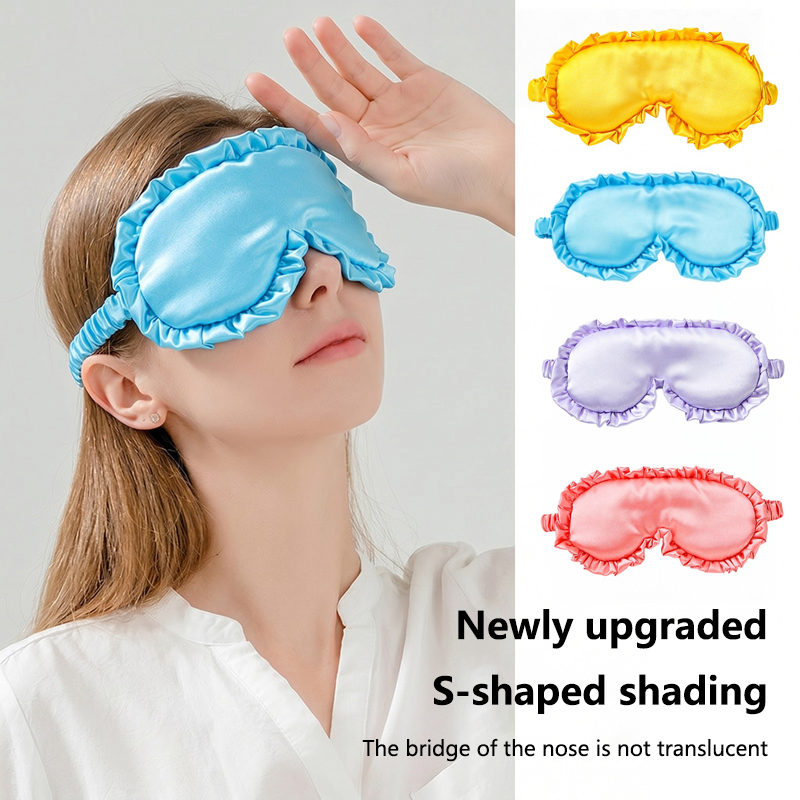 패션 솔리드 인조 실크 아이 마스크, 큰 주름 장식 연 - Eye Mask Sleep Travel 리뷰 및 가격