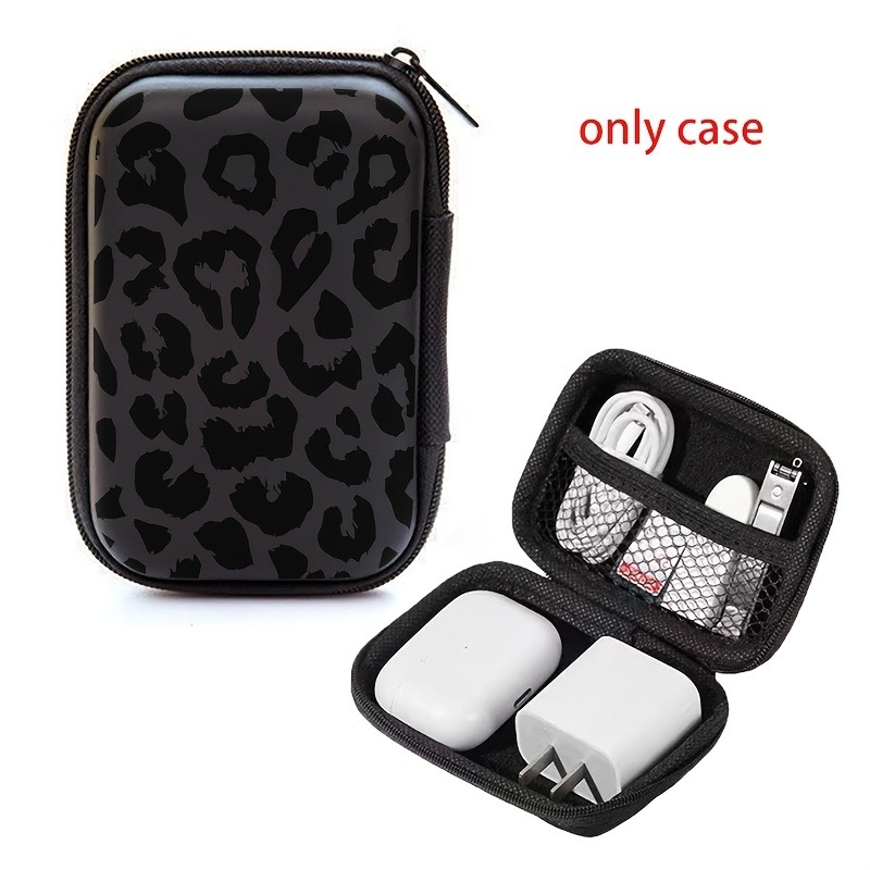 블랙 레오파드 프린트 EVA 하드 쉘 전자제품 정리함  - Cable Organizer Travel 리뷰 및 가격