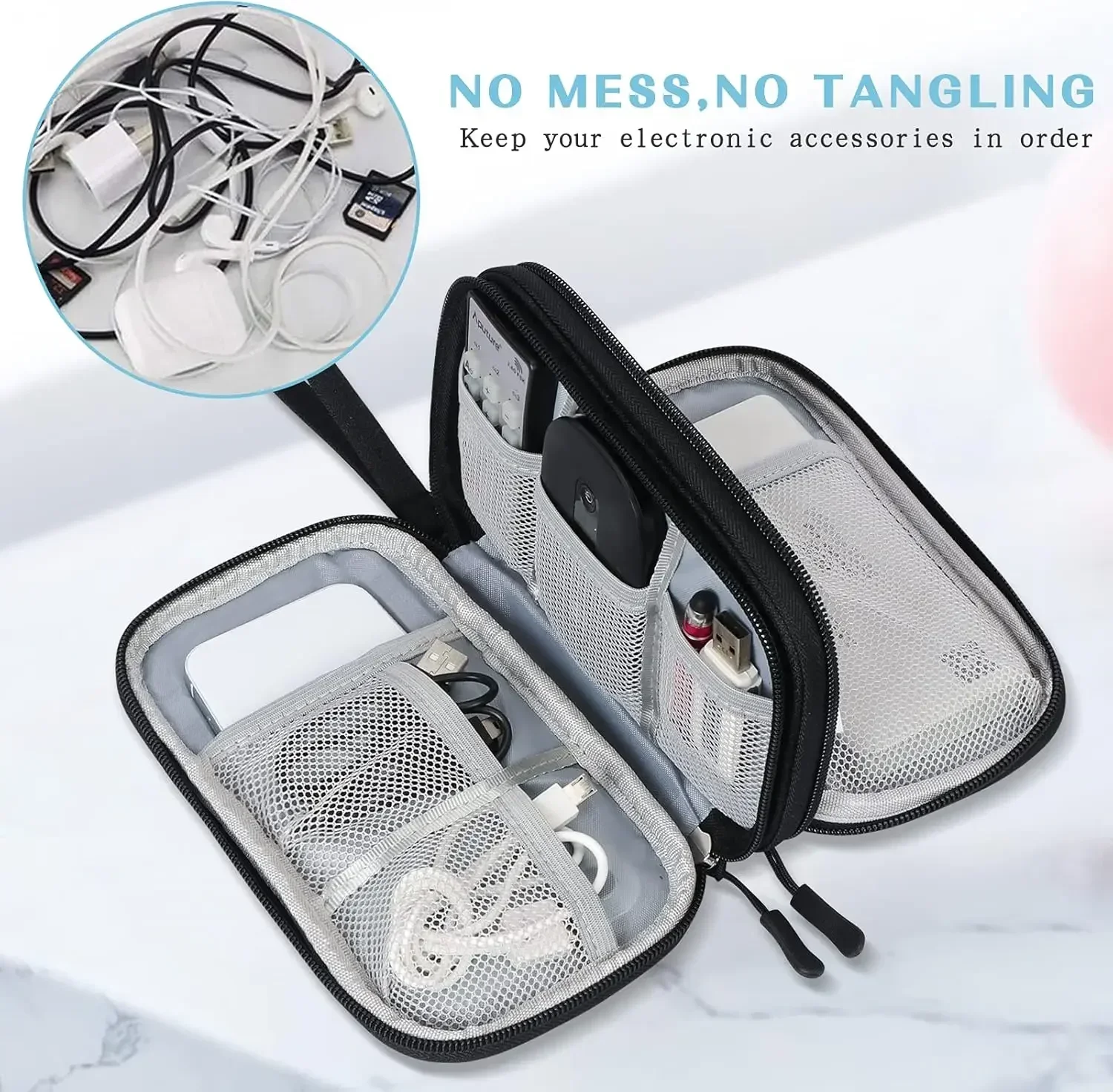 여행용 케이블 가방 휴대용 디지털 보관 파우치 충전기  - Cable Organizer Travel 리뷰 및 가격