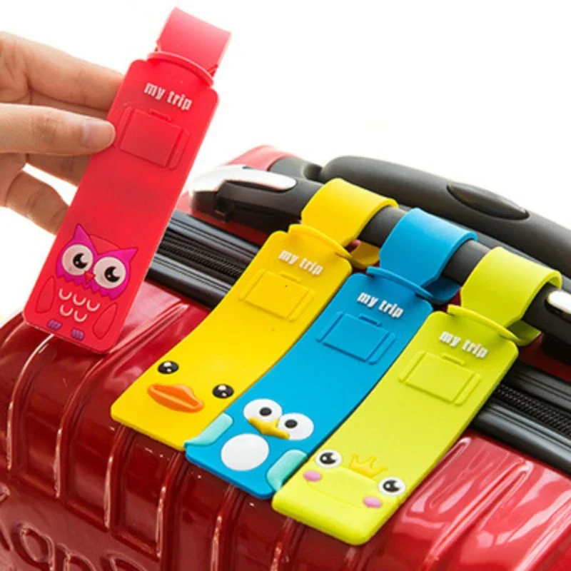 귀여운 만화 동물 실리콘 수하물 태그 휴대용 여행 가방 - Travel Accessories Name 리뷰 및 가격
