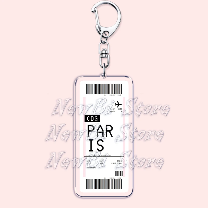 비행기 티켓 탑승권 키 체인 보스턴 파리 도쿄 뉴욕 액 - Travel Accessories On Plane 리뷰 및 가격