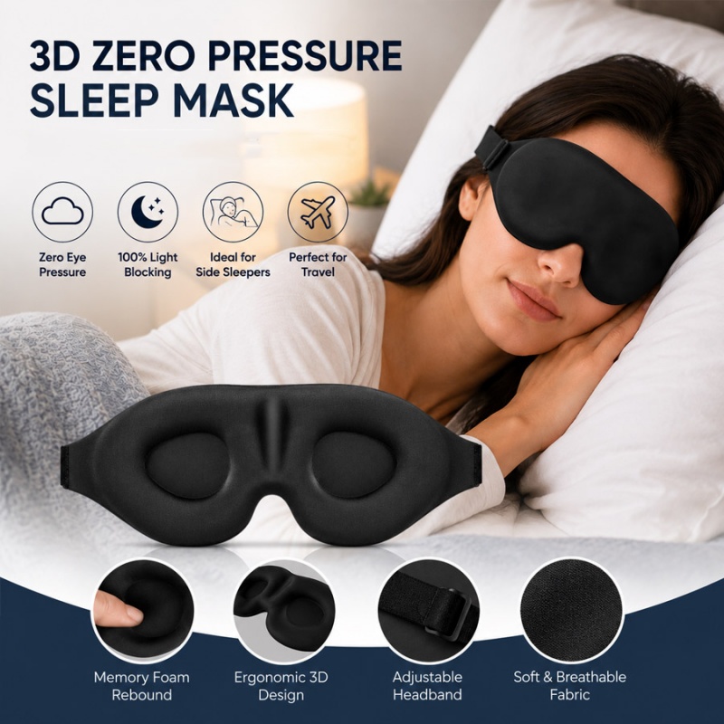 3D 수면 안대, 편안한 차광 아이쉐이드, 메모리폼,  - Eye Mask Sleep Travel 리뷰 및 가격