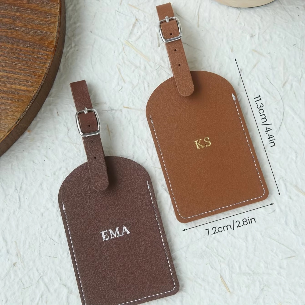 맞춤형 개인 이름 은색/금색 모노그램 비건 가죽 수하물 - Travel Accessories Name 리뷰 및 가격