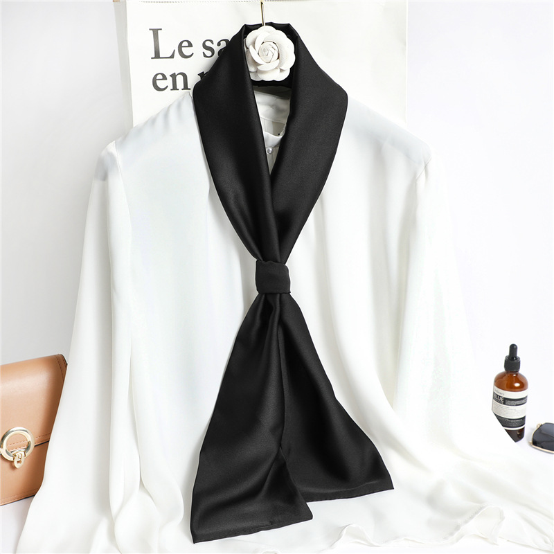 빨간색 단색 롱 실크 스카프 여성 헤어 스카프 실크 새 - Travel Accessories Neck 리뷰 및 가격