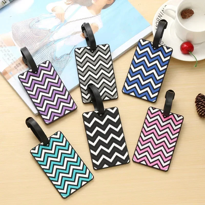 여성을위한 기하학 수하물 태그 남성 PVC 수하물 이름 - Travel Accessories Name 리뷰 및 가격