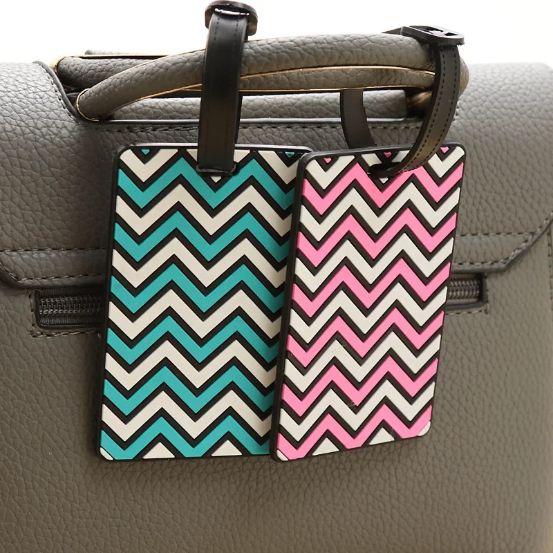 여성을위한 기하학 수하물 태그 남성 PVC 수하물 이름 - Travel Accessories Name 리뷰 및 가격