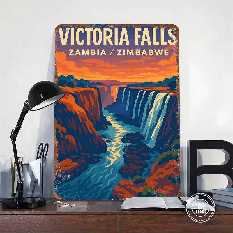 빅토리아 폭포 여행 틴플레이트 포스터 맞춤형 벽 장식  - Travel Accessories Victoria 리뷰 및 가격